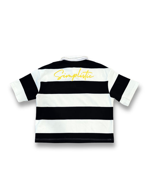 BLACK STRIPED POLO